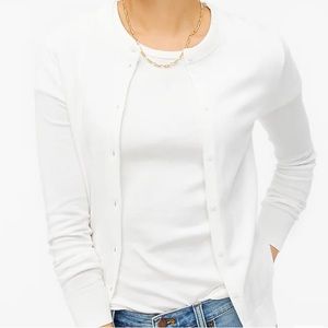 J. crew white classic Jackie cotton blend cardigan size medium